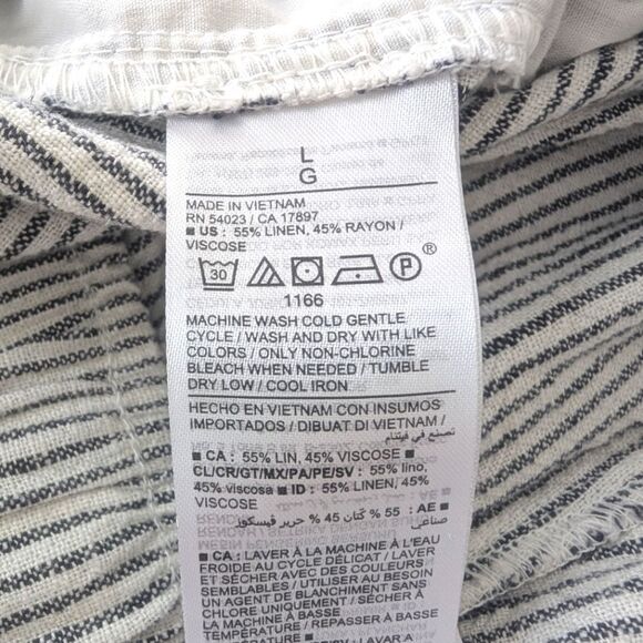 Old Navy Linen Blend Hickory Striped Pleated Shorts Size Large - Picture 6 of 6